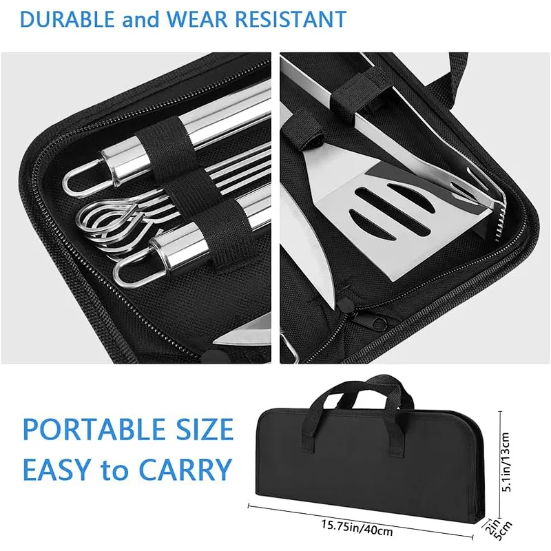 9pcs Premium BBQ Tool Set Stainless Steel Barbecue Tools Set BBQ Grilling Tools Set